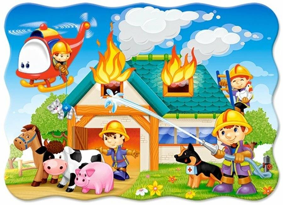 CASTORLAND Puzzle Feuerwehrleute in Aktion 30 Teile