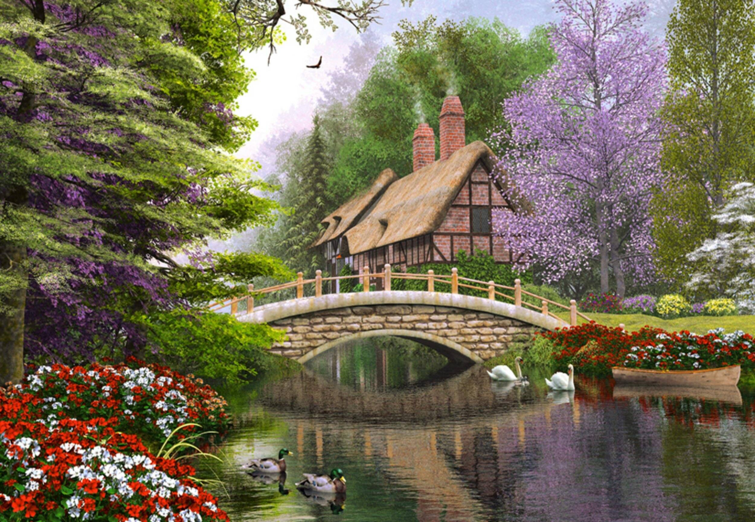 CASTORLAND Puzzle Haus am Fluss 1000 Teile
