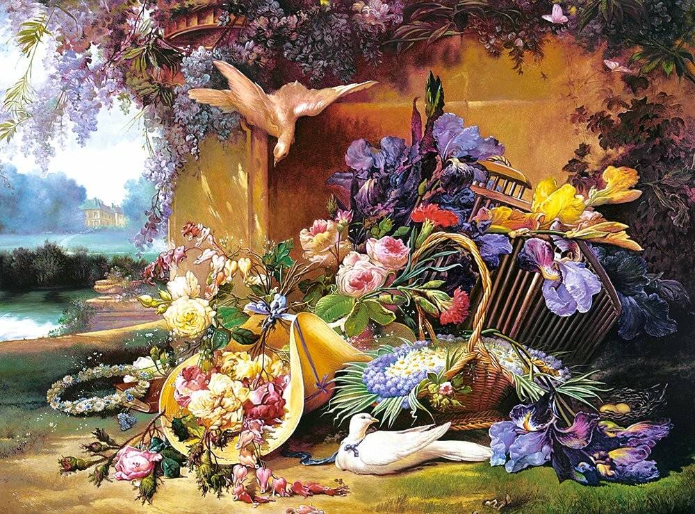 CASTORLAND Puzzle Stilleben mit Blumen 2000 Teile