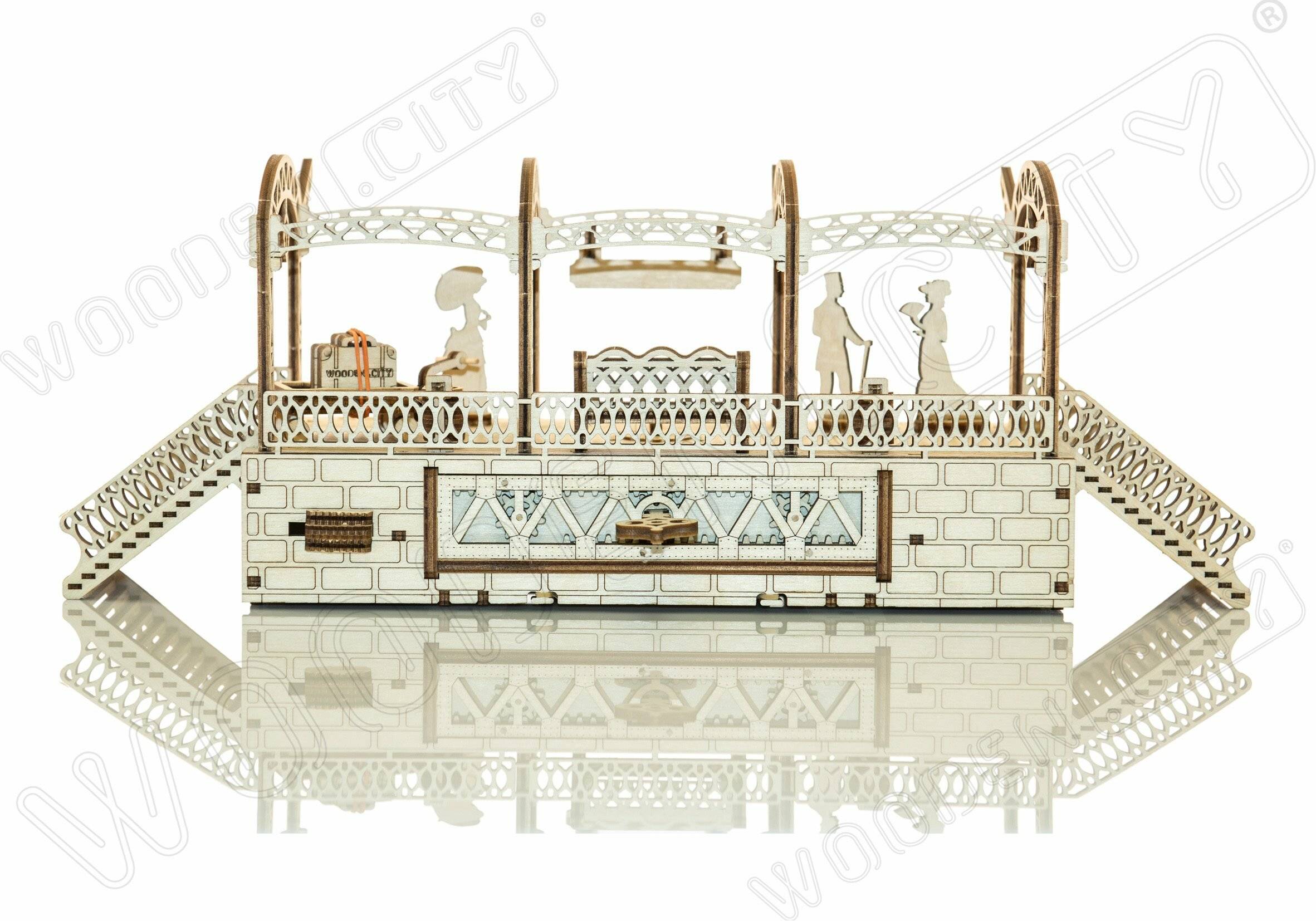 WOODEN CITY 3D-Puzzle Bahnhof 175 Teile