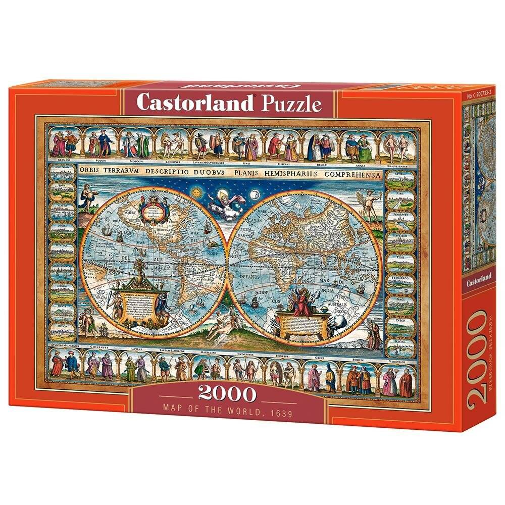 CASTORLAND Puzzle Weltkarte 1639, 2000 Teile