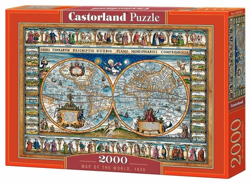 CASTORLAND Puzzle Weltkarte 1639, 2000 Teile