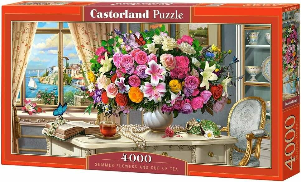 CASTORLAND Puzzle Sommerliches Bouquet mit einer Tasse Tee 4000 Teile