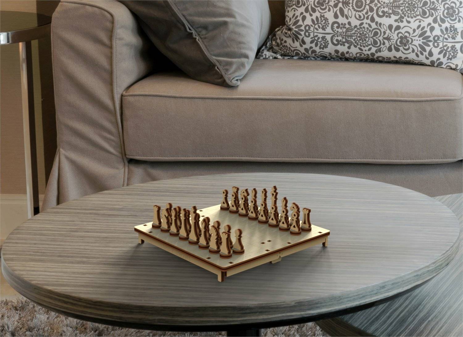WOODEN CITY 3D Puzzlespiel Schach und Dame 2in1