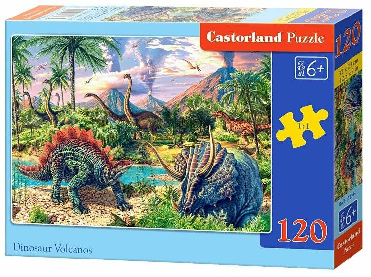 CASTORLAND Puzzle Dinosaurier unter Vulkanen 120 Teile