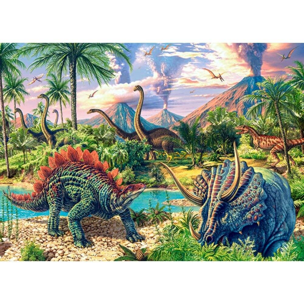 CASTORLAND Puzzle Dinosaurier unter Vulkanen 120 Teile
