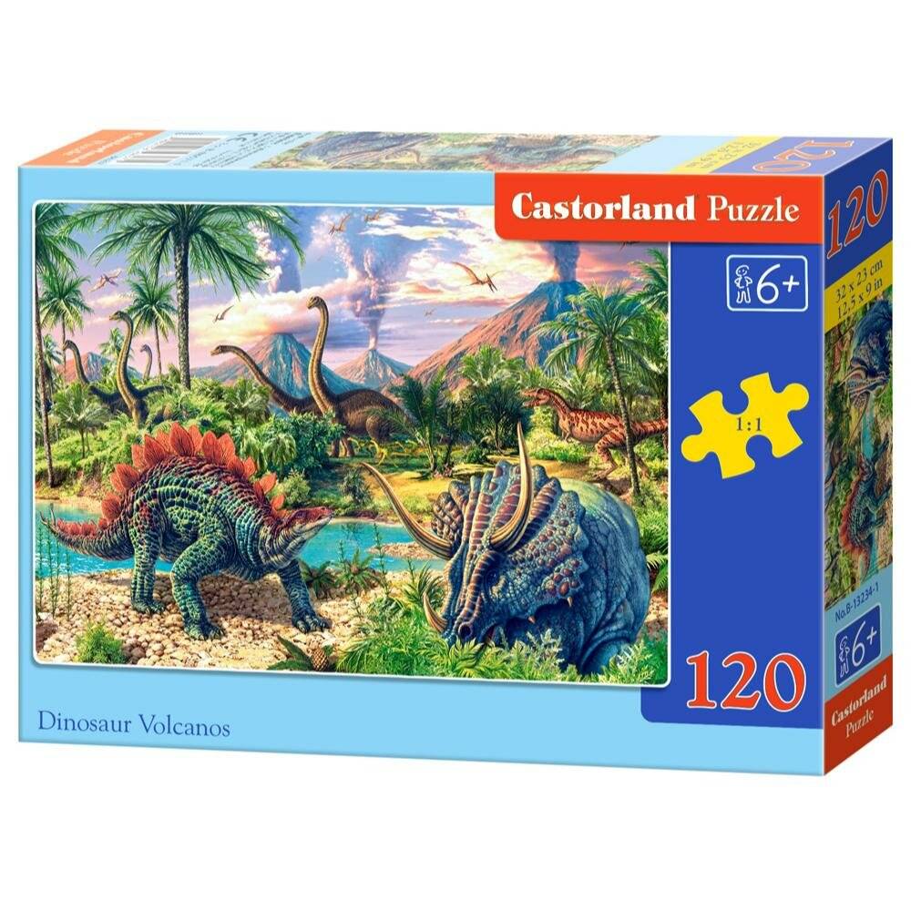 CASTORLAND Puzzle Dinosaurier unter Vulkanen 120 Teile