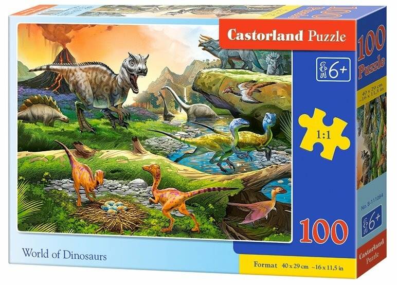 CASTORLAND Puzzle Welt der Dinosaurier 100 Teile