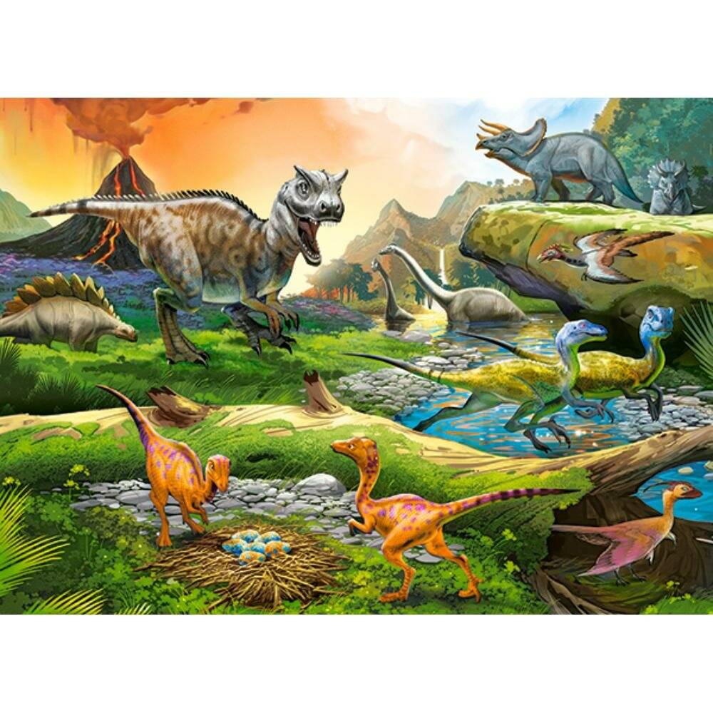CASTORLAND Puzzle Welt der Dinosaurier 100 Teile
