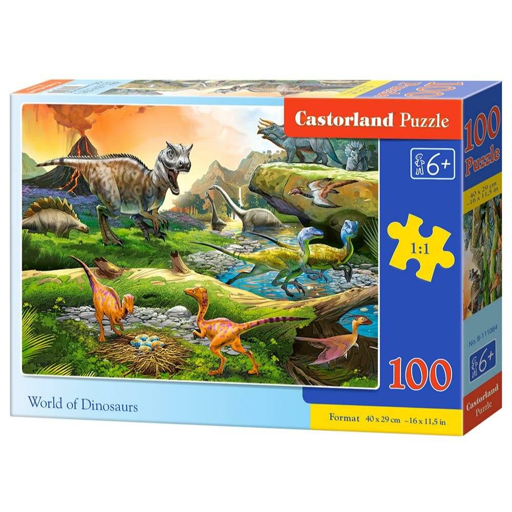 CASTORLAND Puzzle Welt der Dinosaurier 100 Teile