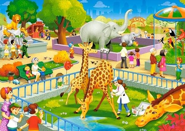 CASTORLAND Puzzle Besuch im Zoo 60 Teile