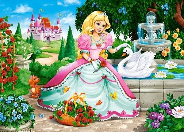 CASTORLAND Puzzle Prinzessin mit Schwan 60 Teile