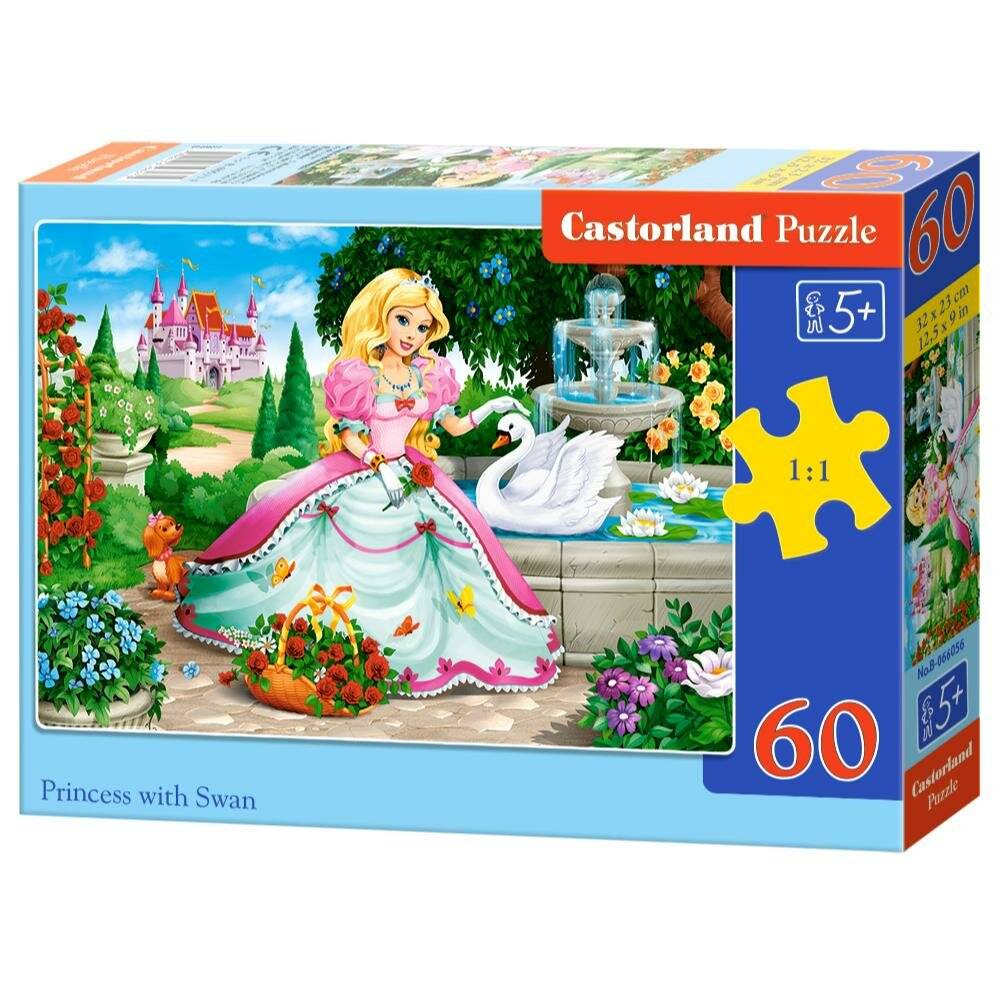 CASTORLAND Puzzle Prinzessin mit Schwan 60 Teile