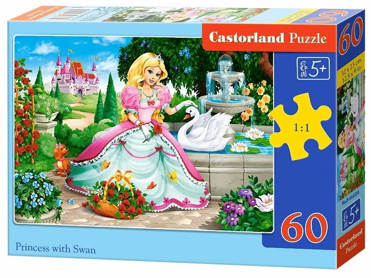 CASTORLAND Puzzle Prinzessin mit Schwan 60 Teile