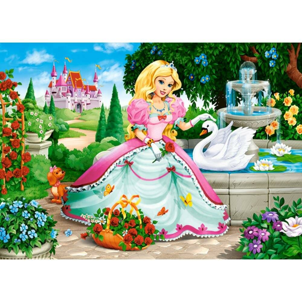 CASTORLAND Puzzle Prinzessin mit Schwan 60 Teile