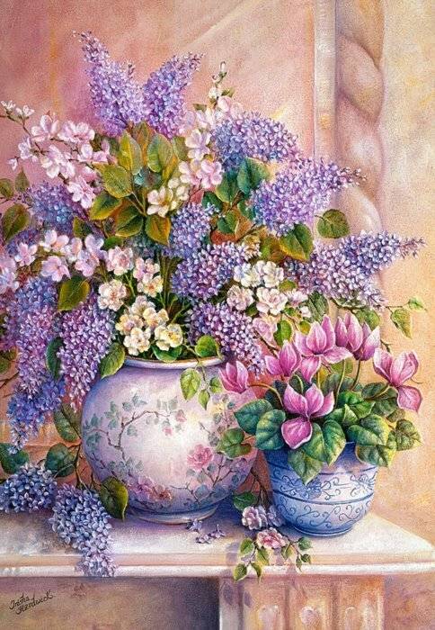 CASTORLAND Flieder Blumenstrauß Puzzle 1500 Teile