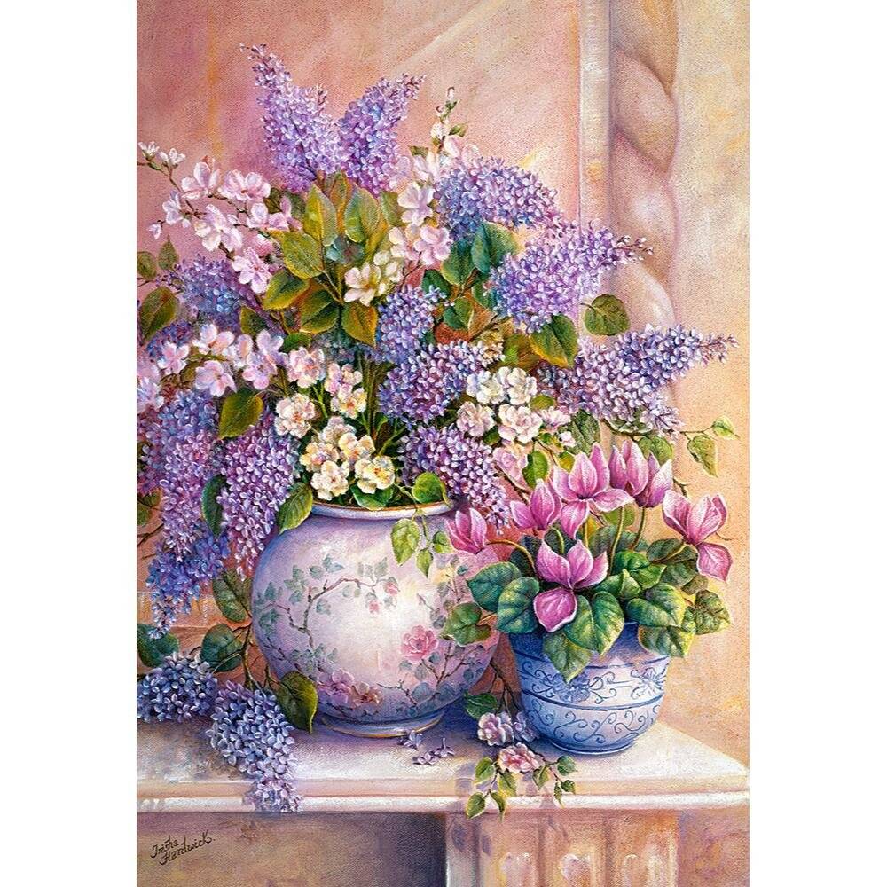CASTORLAND Flieder Blumenstrauß Puzzle 1500 Teile