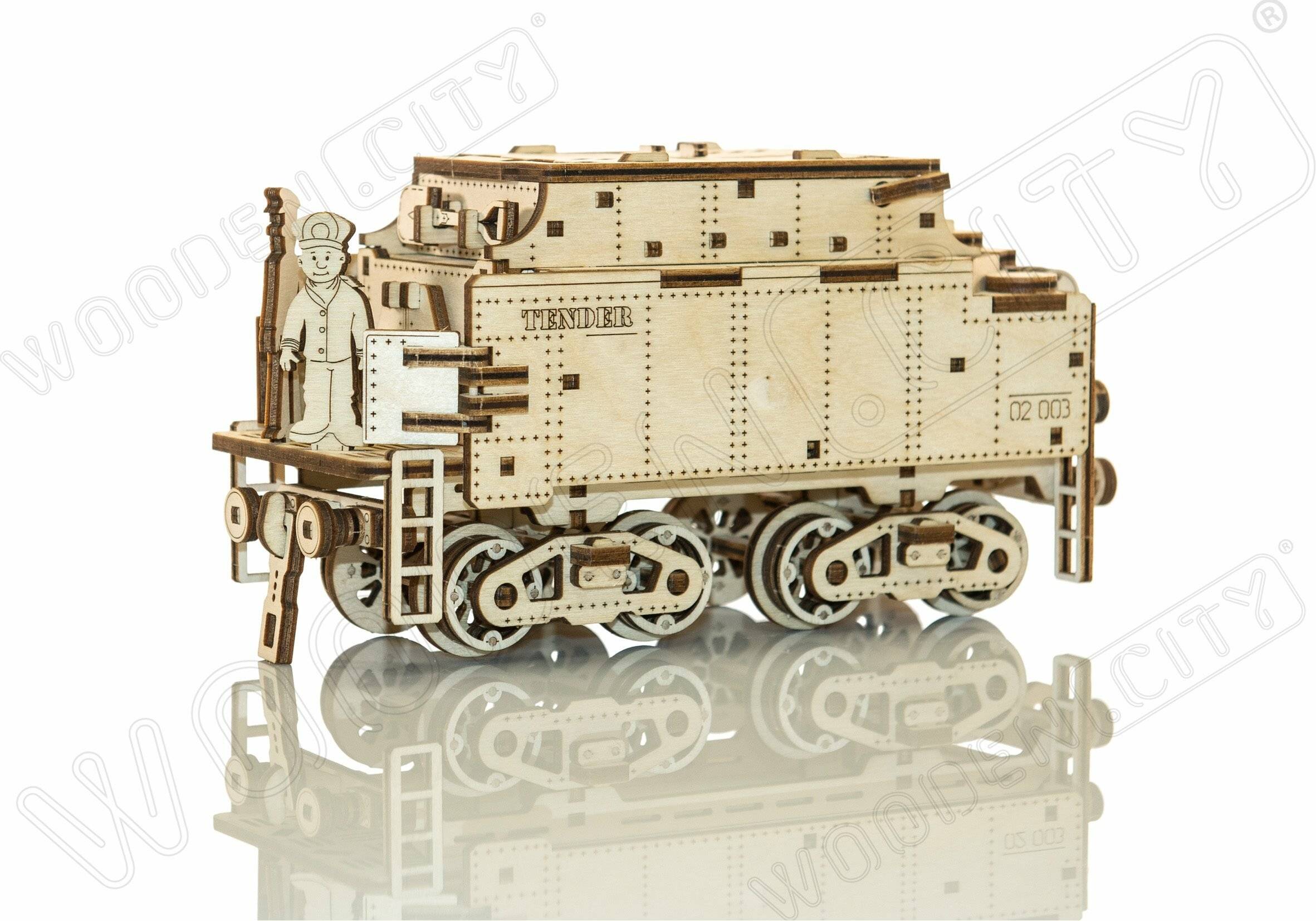 WOODEN CITY 3D-Puzzle Express mit einem Tender und Schienen 580 Teile