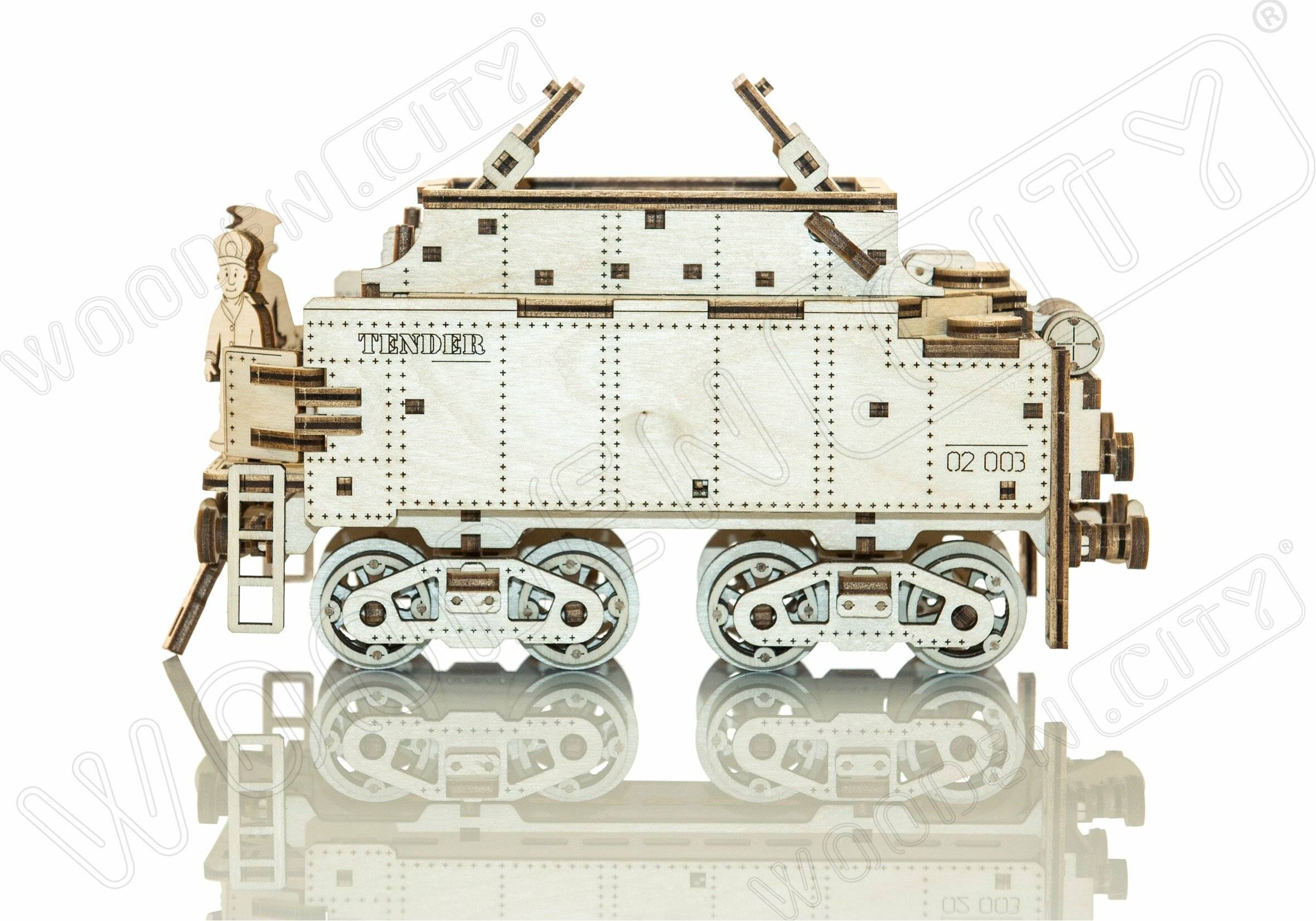 WOODEN CITY 3D-Puzzle Express mit einem Tender und Schienen 580 Teile