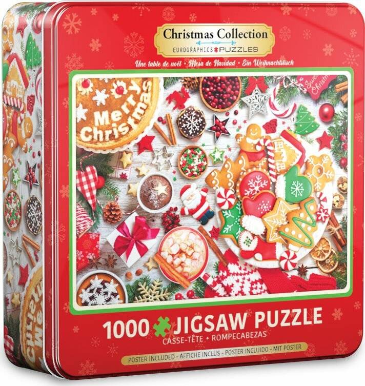 EUROGRAPHICS Puzzle in Blechdose Weihnachtstisch 1000 Teile