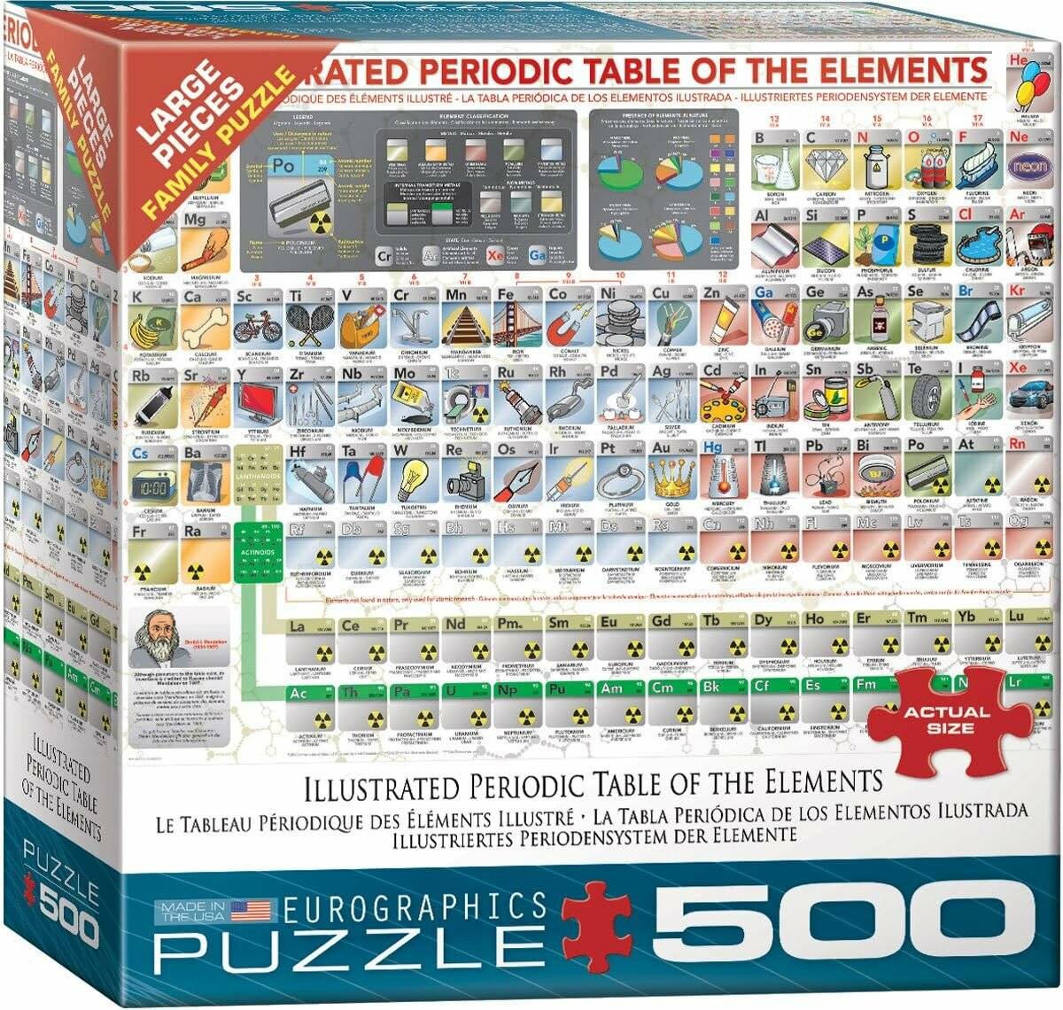 EUROGRAPHICS Puzzle Illustriertes Periodensystem der Elemente XL 500 Teile