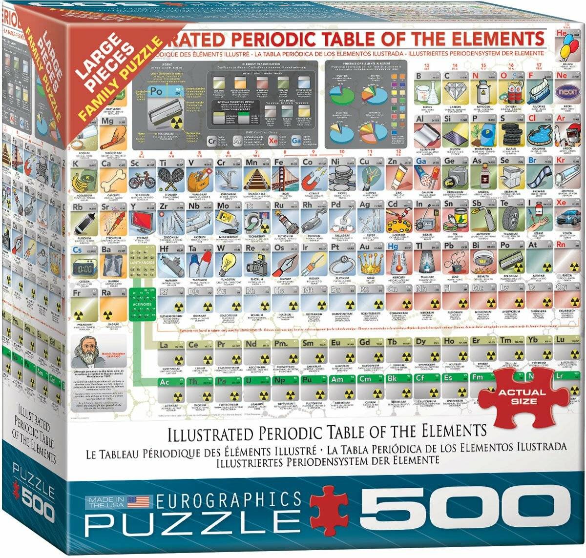 EUROGRAPHICS Puzzle Illustriertes Periodensystem der Elemente XL 500 Teile