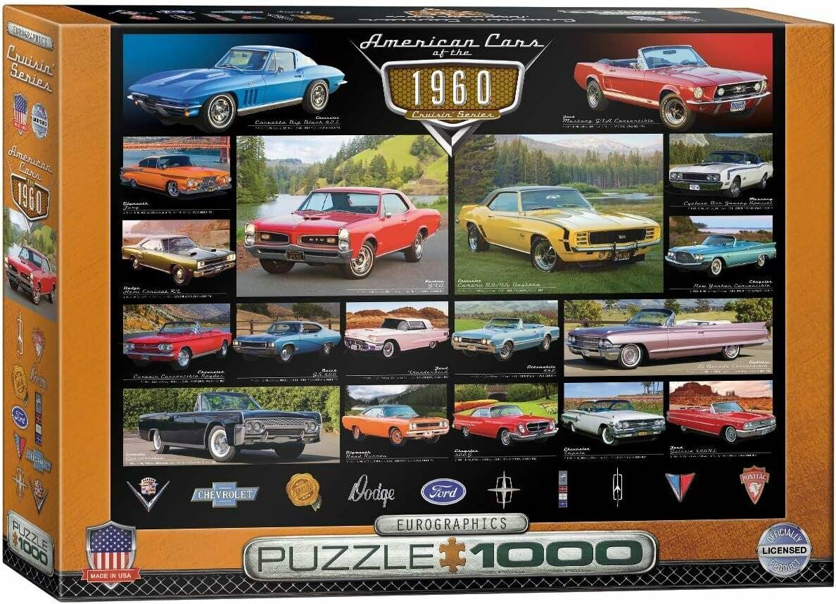 EUROGRAPHICS Puzzle Amerikanische Autos ab 1960, 1000 Teile
