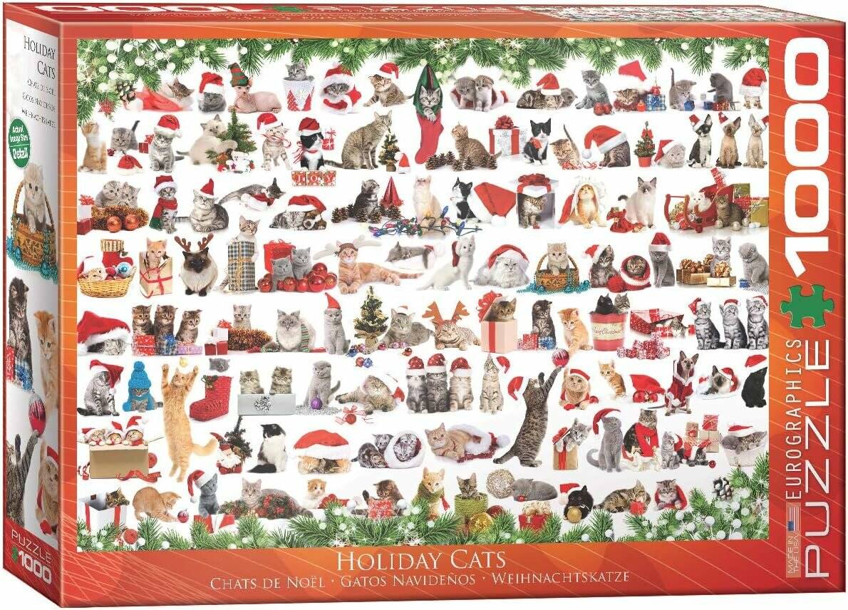 EUROGRAPHICS Puzzle Weihnachten Katzen 1000 Teile