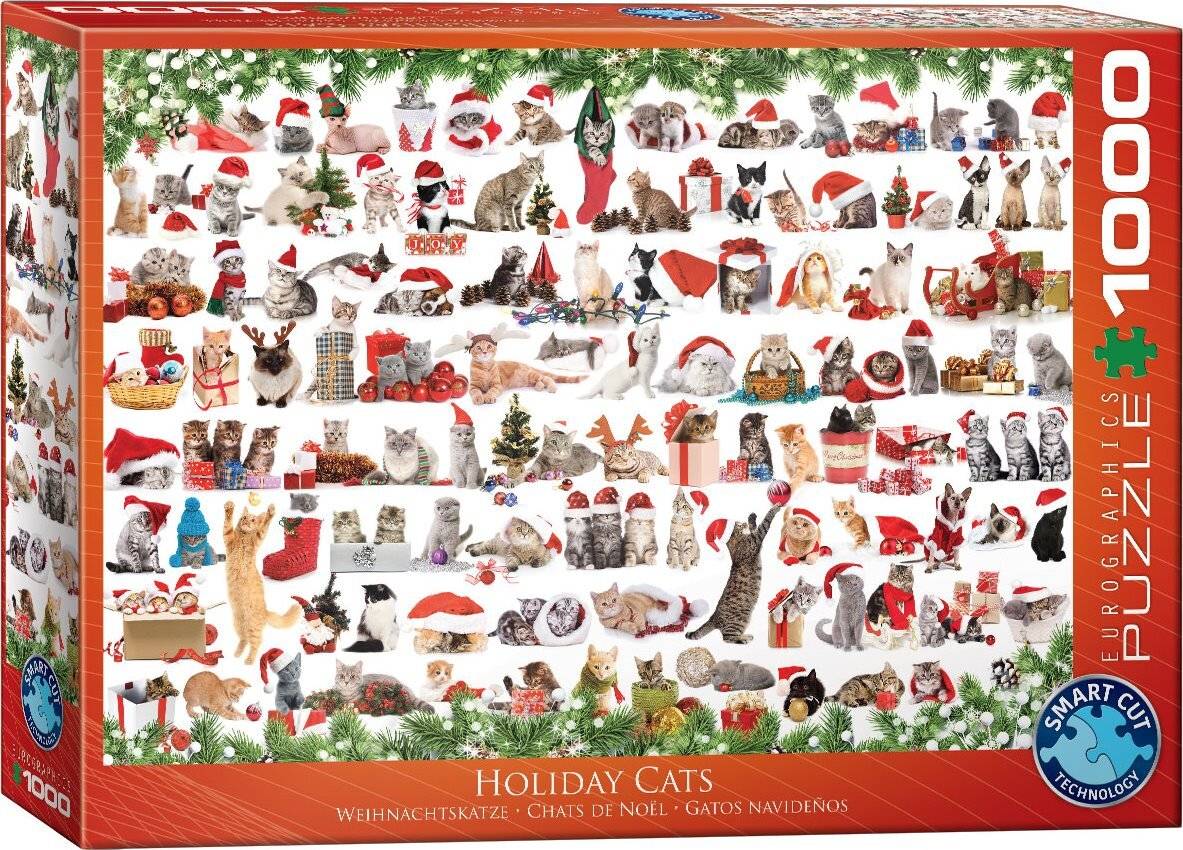 EUROGRAPHICS Puzzle Weihnachten Katzen 1000 Teile
