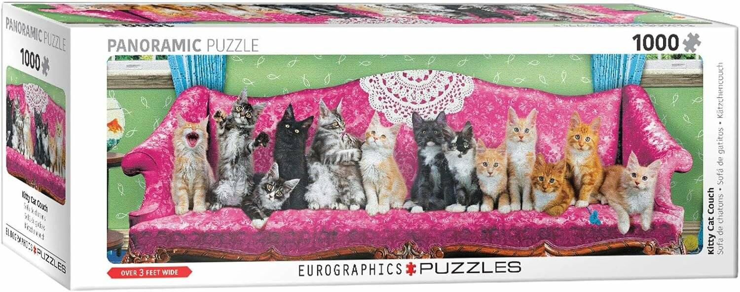 EUROGRAPHICS Panoramapuzzle Katzen auf dem Katzensofa 1000 Teile