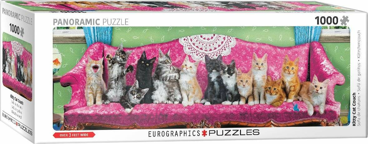 EUROGRAPHICS Panoramapuzzle Katzen auf dem Katzensofa 1000 Teile