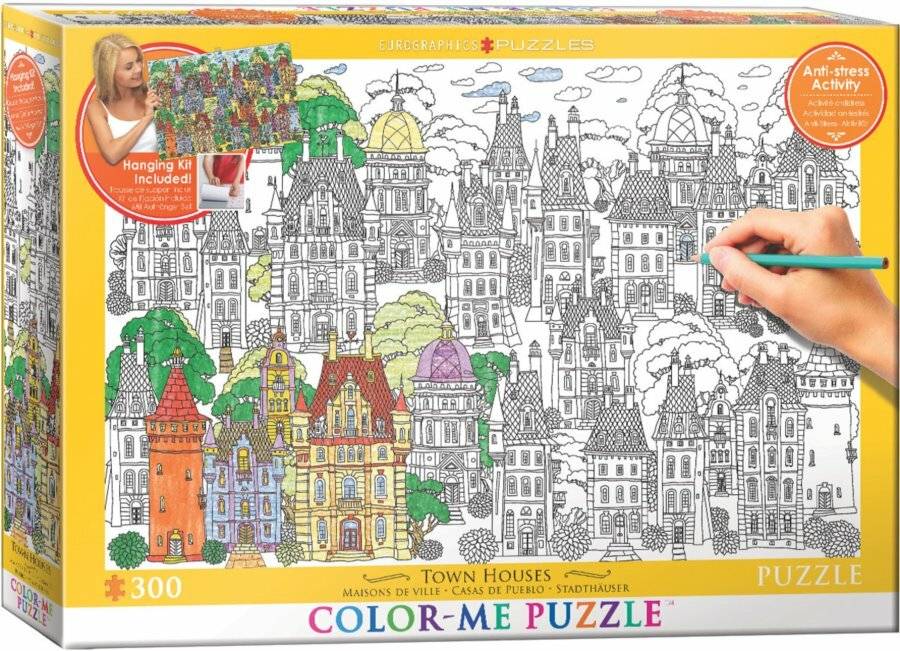 EUROGRAPHICS Color me puzzle Häuser in der Stadt 300 Teile + Aufhängeset