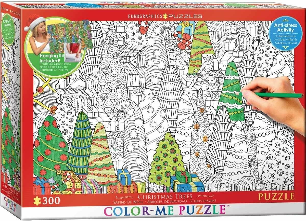 EUROGRAPHICS Color me puzzle Weihnachtsbäume 300 Teile + Aufhängeset
