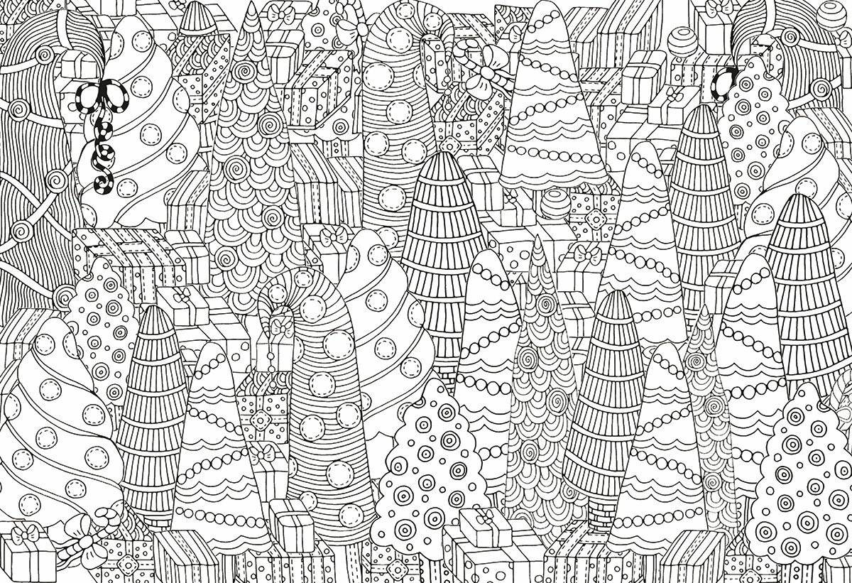 EUROGRAPHICS Color me puzzle Weihnachtsbäume 300 Teile + Aufhängeset