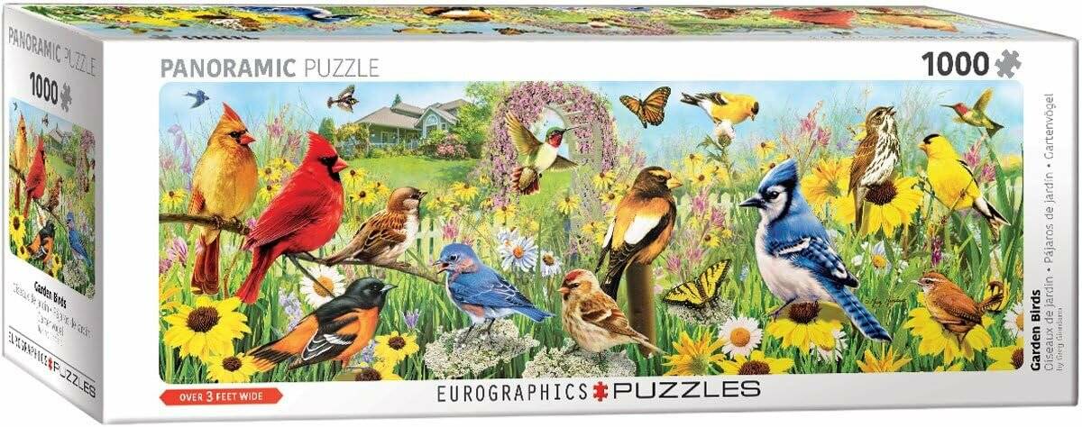 EUROGRAPHICS Panoramapuzzle Gartenvögel 1000 Teile