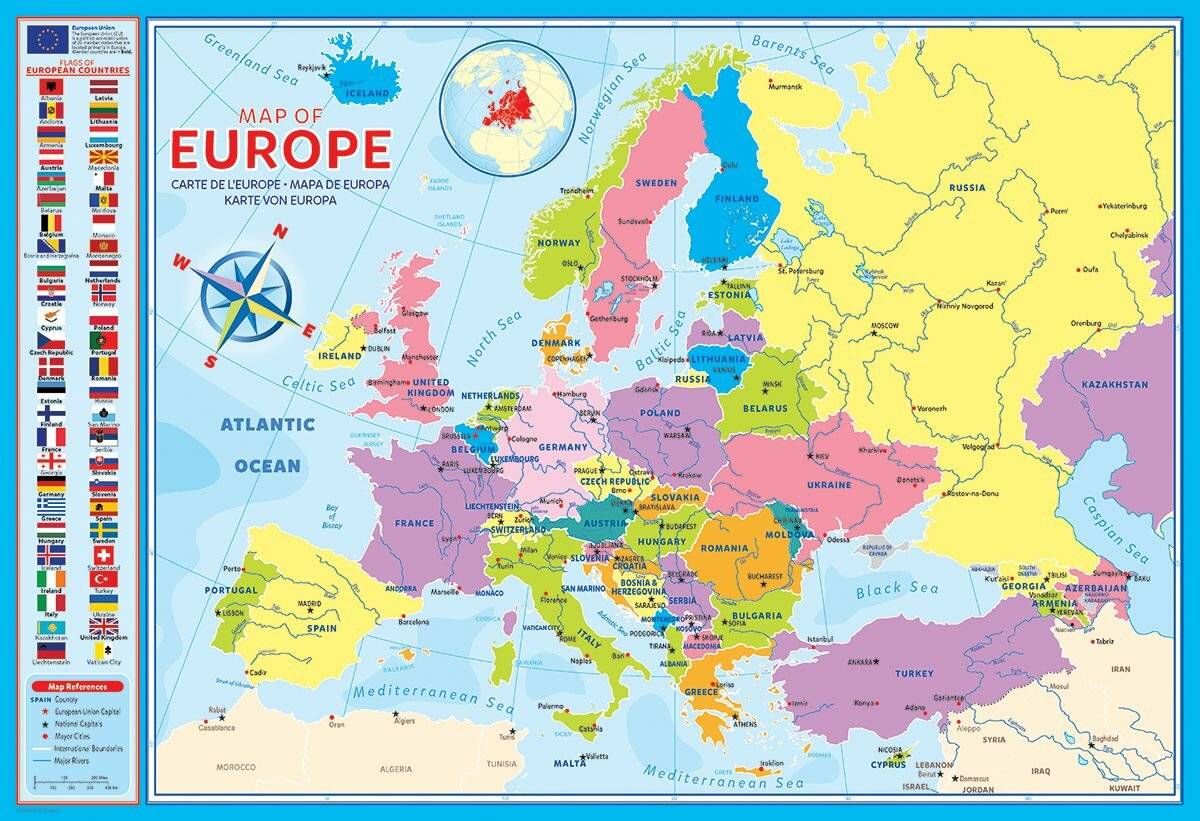 EUROGRAPHICS Puzzle Karte von Europa 200 Teile