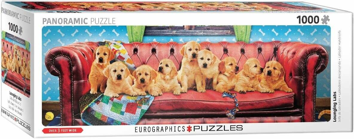 EUROGRAPHICS Panoramapuzzle Labradore auf dem Hundesofa 1000 Teile