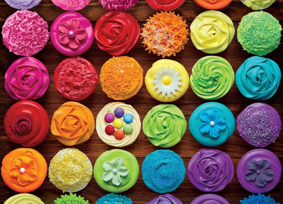 EUROGRAPHICS Regenbogen-Kuchenpuzzle 1000 Teile (Cupcake)