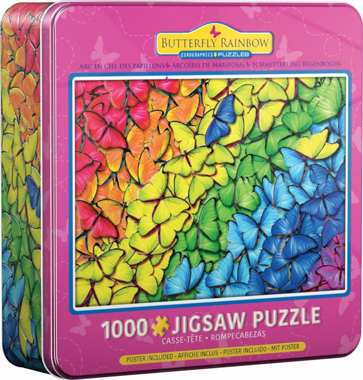 EUROGRAPHICS Puzzle in Blechdose Schmetterling Regenbogen 1000 Teile