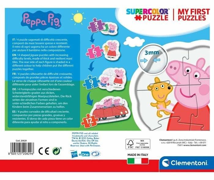 CLEMENTONI Mein erstes Peppa Pig Puzzle 4in1 (3,6,9,12 Teile)