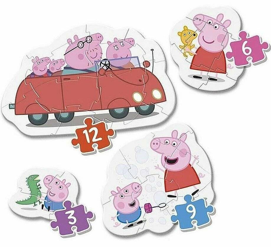 CLEMENTONI Mein erstes Peppa Pig Puzzle 4in1 (3,6,9,12 Teile)