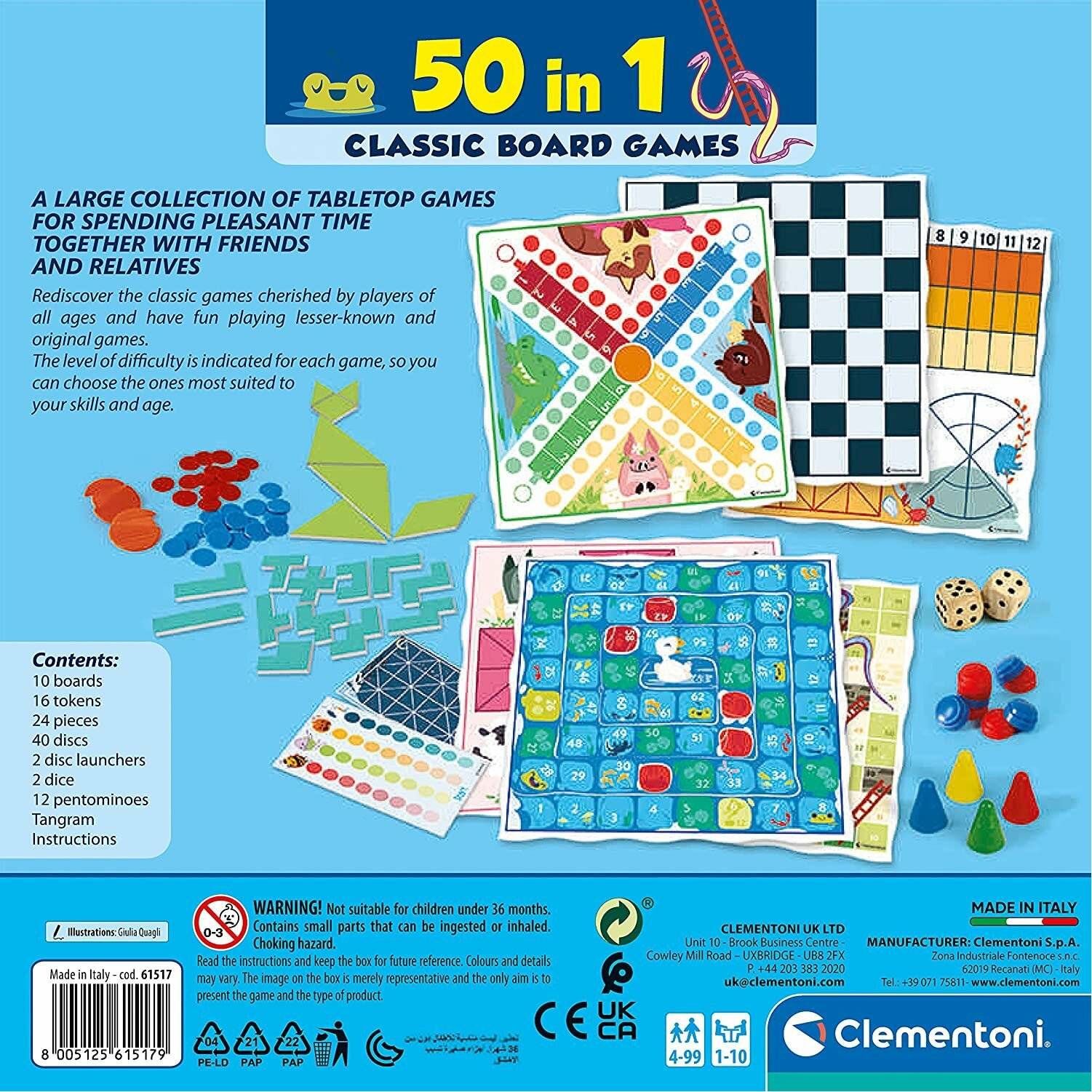 CLEMENTONI Satz klassischer Brettspiele 50v1