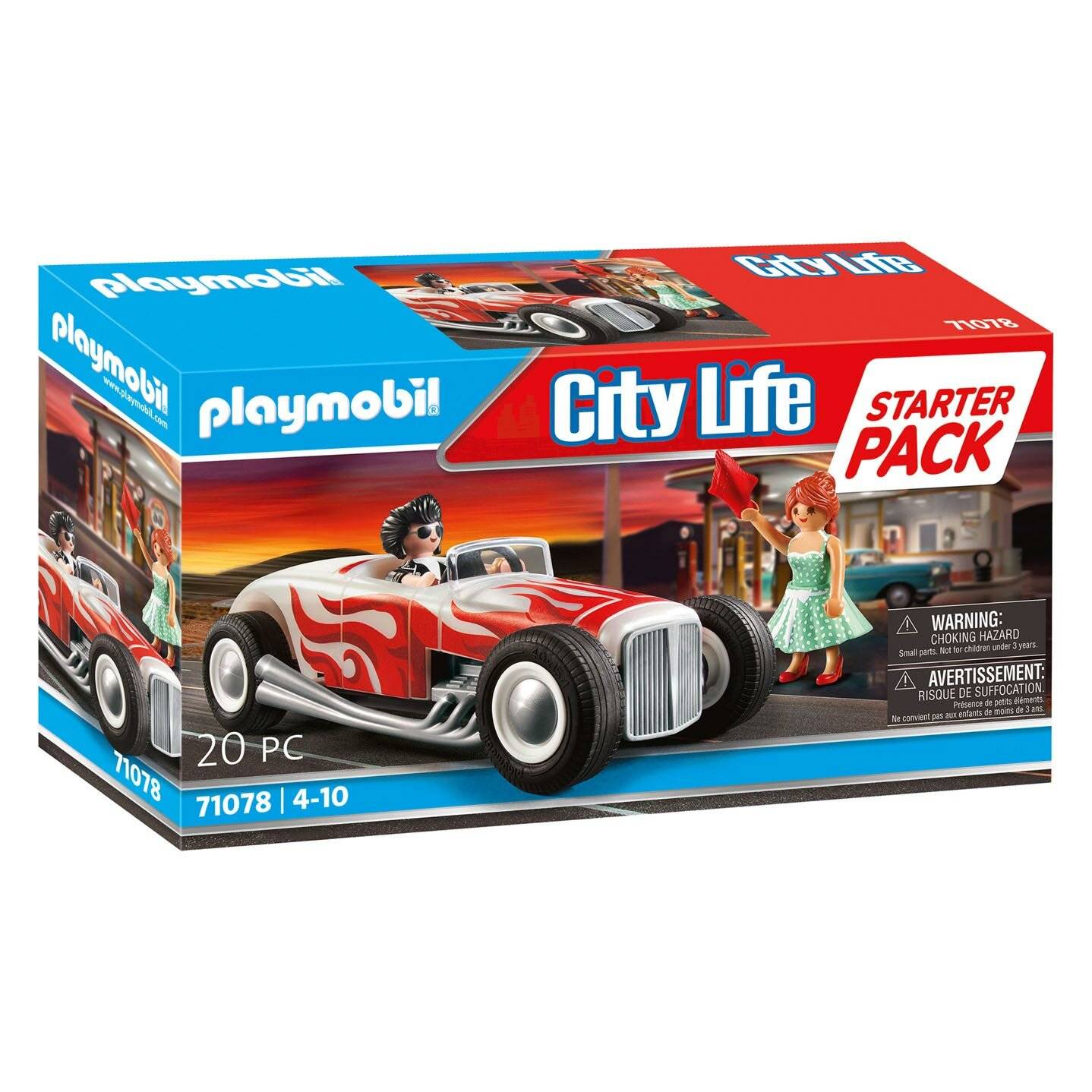 PLAYMOBIL 71078 City Life Starter Pack Hot Rod, Konstruktionsspielzeug