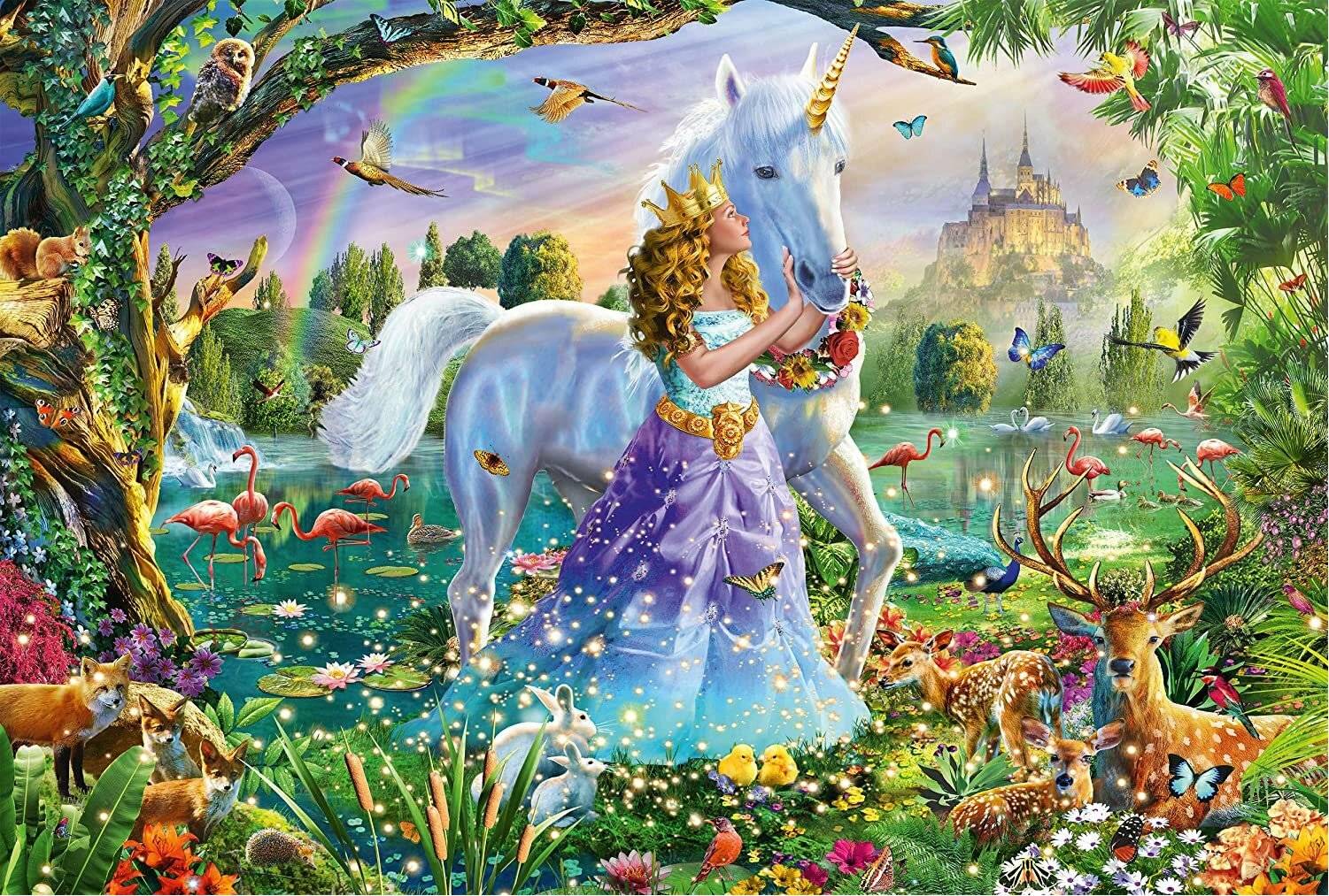 Schmidt Spiele Schmidt Spiele Puzzle Prinzessin mit Einhorn und Schloss, 150 Teile