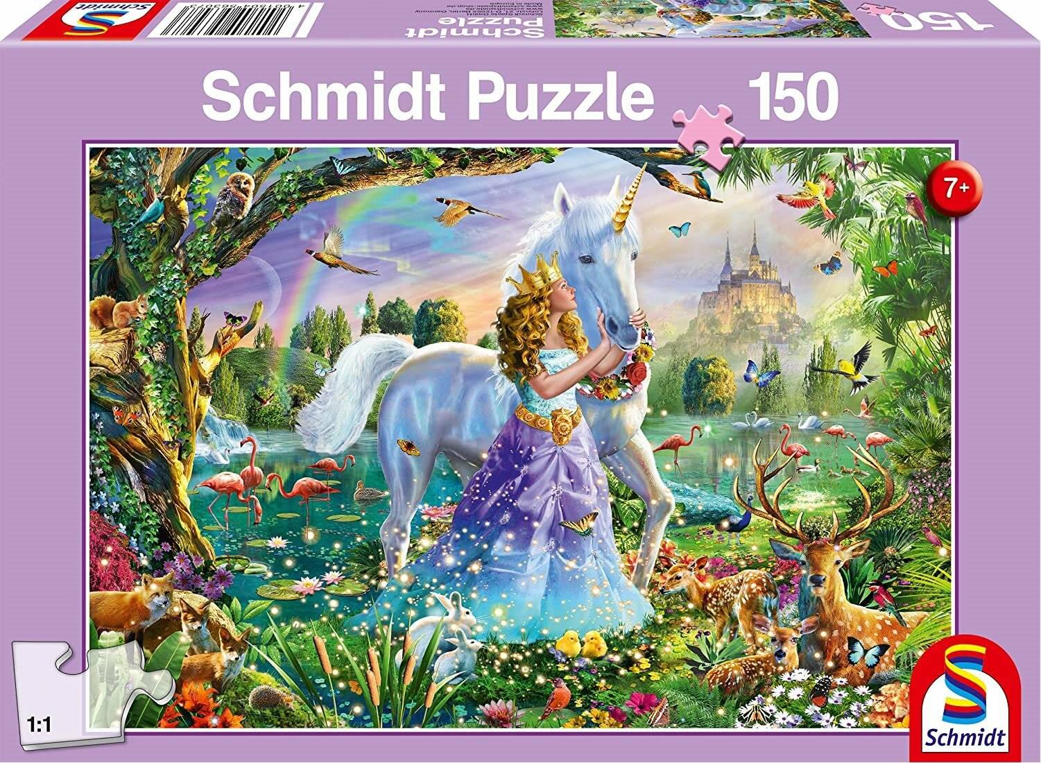 Schmidt Spiele Schmidt Spiele Puzzle Prinzessin mit Einhorn und Schloss, 150 Teile