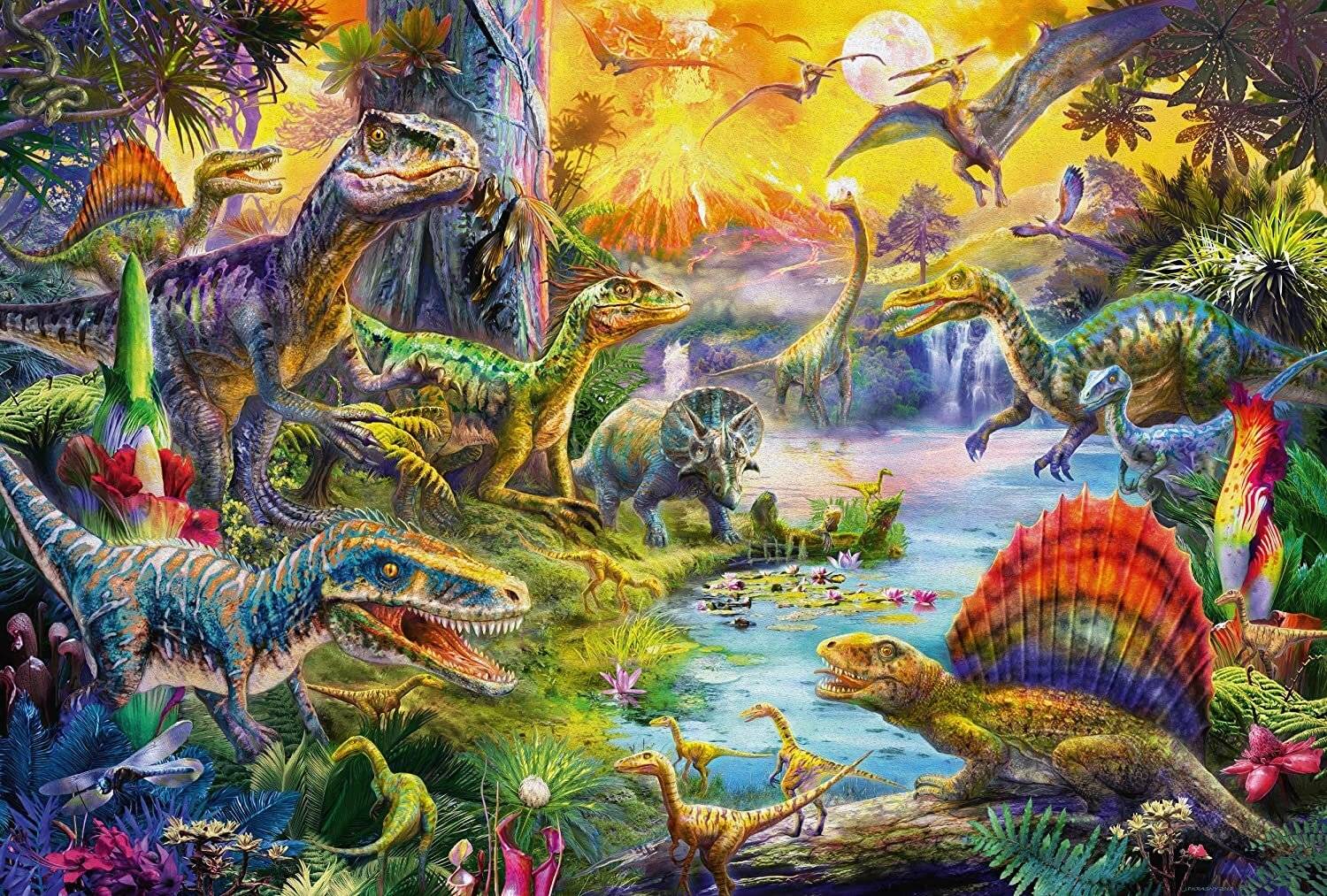 SCHMIDT Puzzle Dinosaurier 60 Teile + Geschenk (Dinosaurierfiguren)