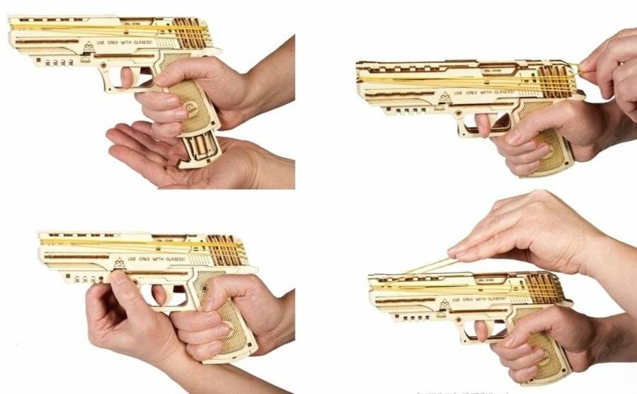 UGEARS 3D-Puzzle Pistole Wolf-01 62 Teile