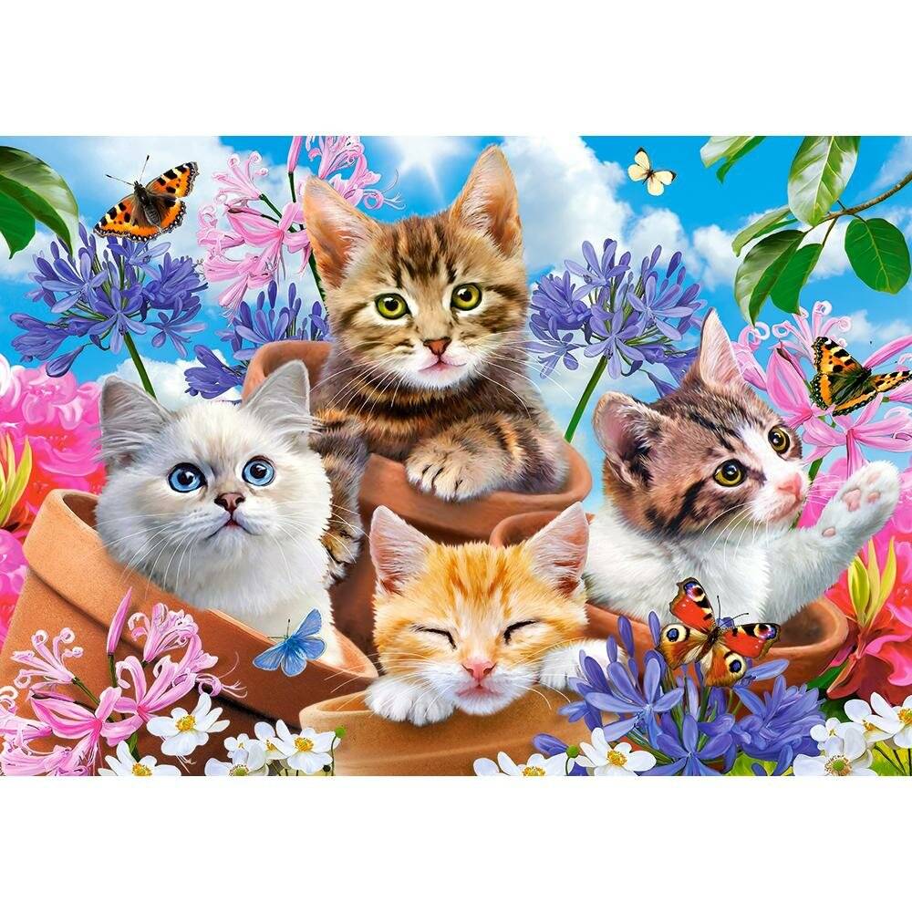 CASTORLAND Puzzle Kätzchen mit Blumen 500 Teile