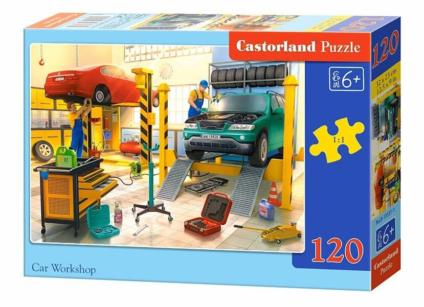 CASTORLAND Puzzle Autowerkstatt 120 Teile