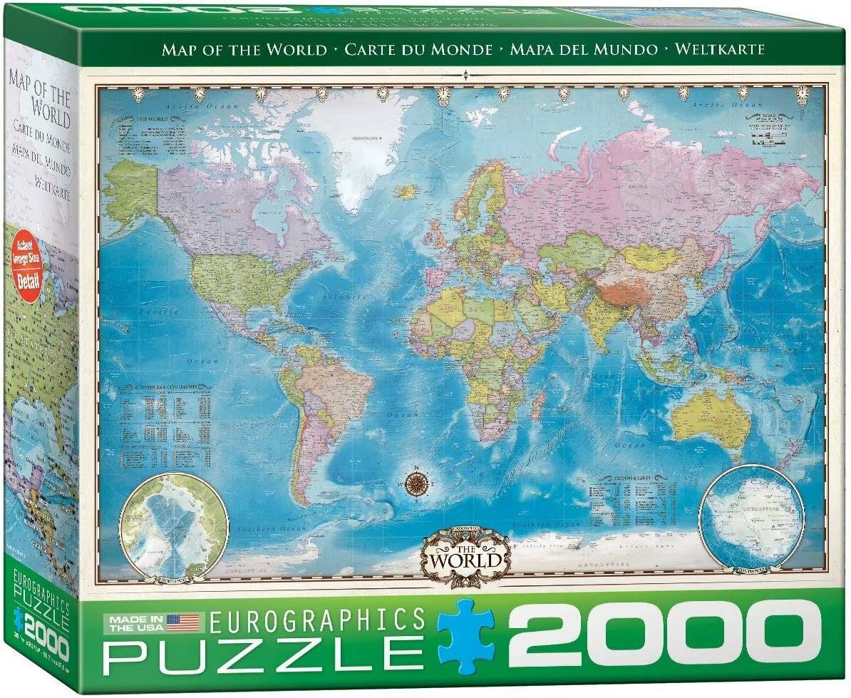EUROGRAPHICS Puzzle Weltkarte 2000 Teile